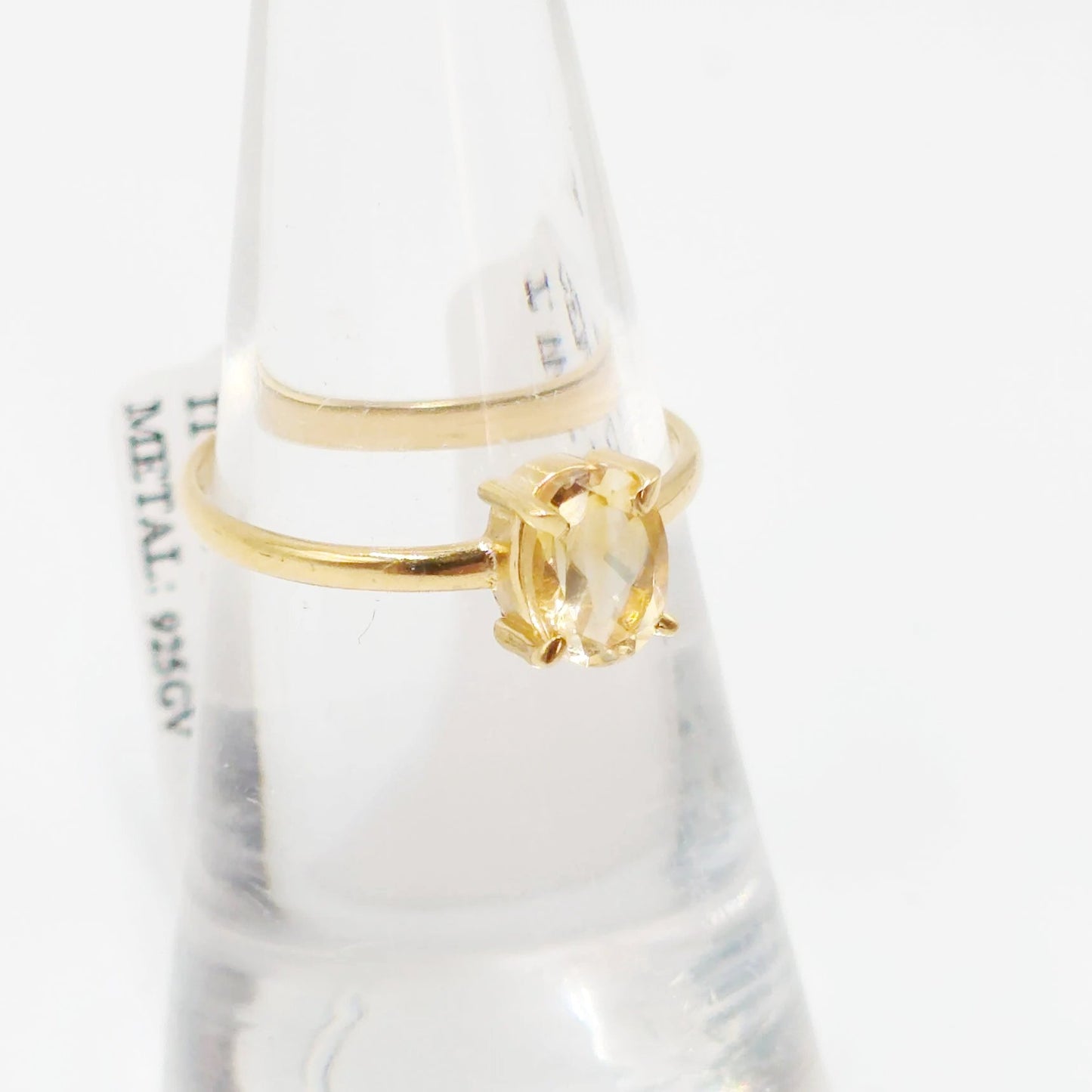 Citrine Ring .75ct Gold Vermeil Sterling Silver Solitaire Size 7 - Elevated Metaphysical
