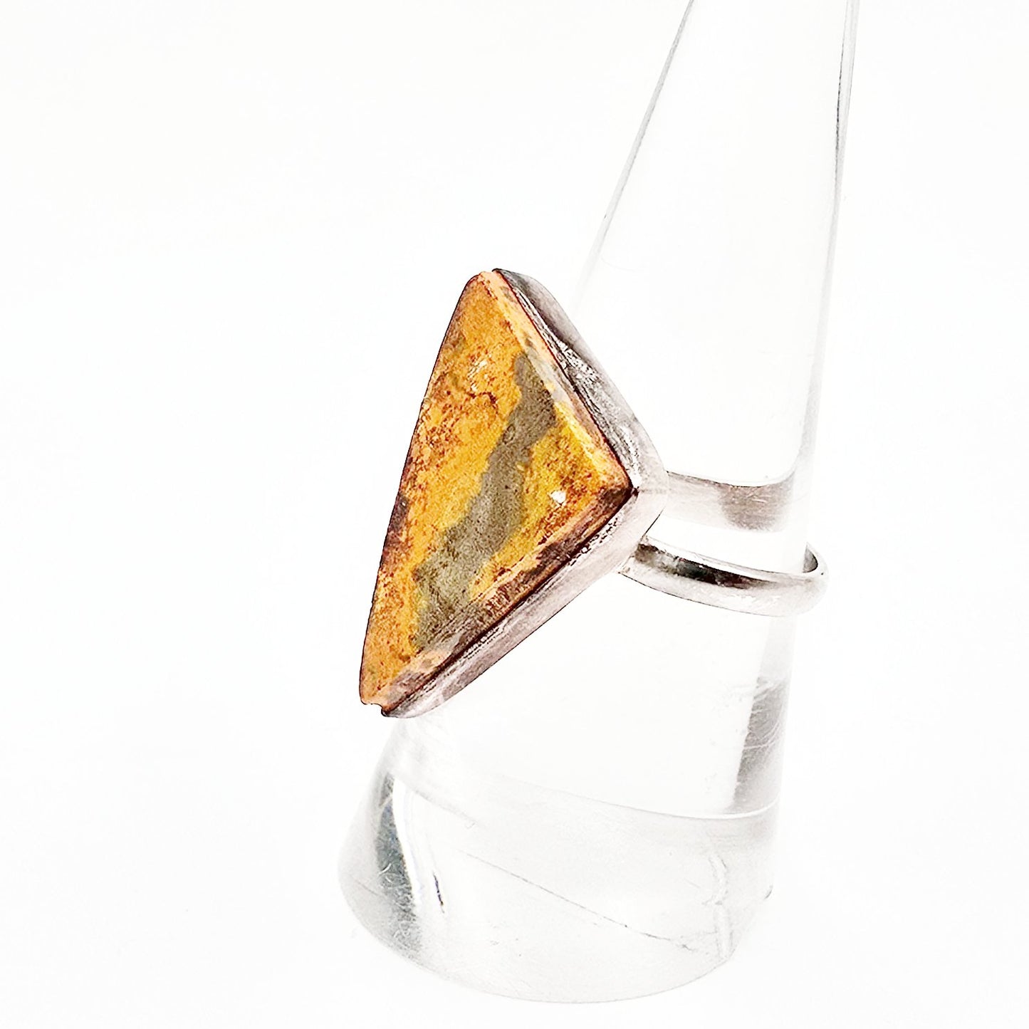 Bumblebee Jasper Ring Sterling Silver Size 8 - Elevated Metaphysical