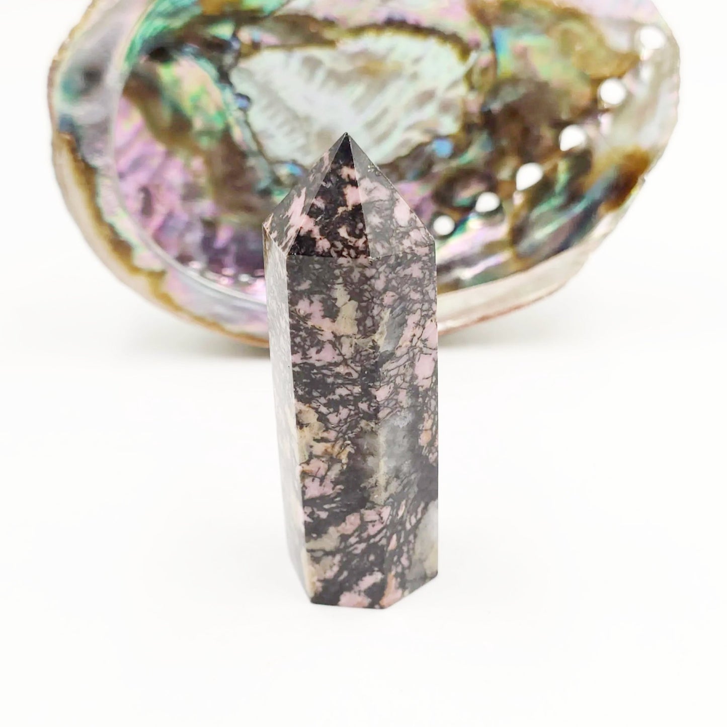 Rhodonite Tower Rhodonite Point 3 1/4" 85mm