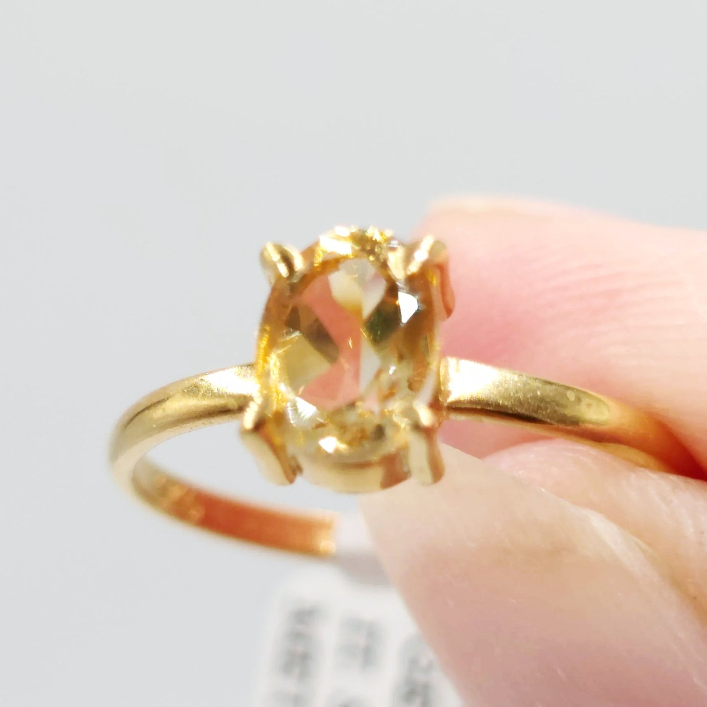 Citrine Ring .75ct Gold Vermeil Sterling Silver Solitaire Size 7 - Elevated Metaphysical