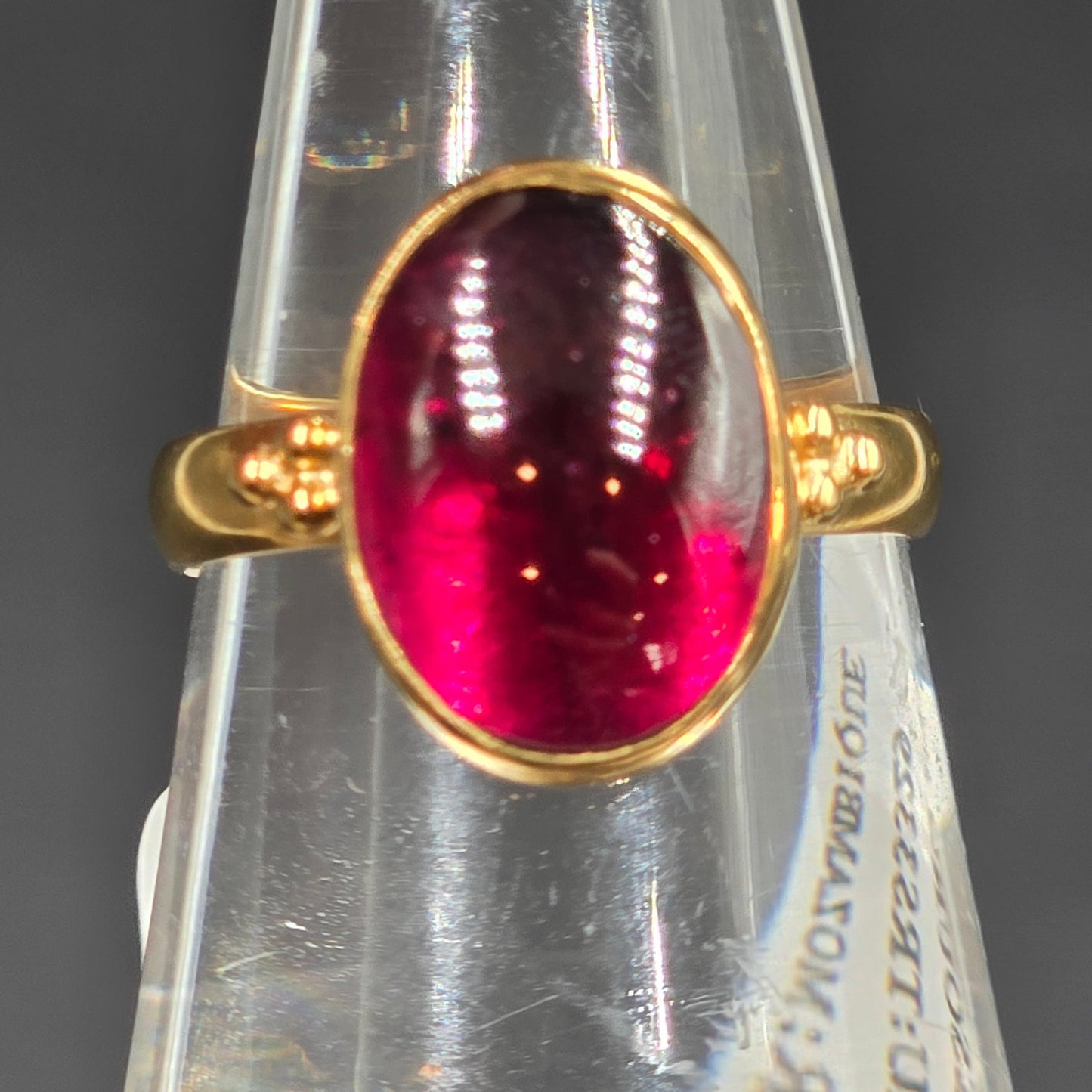Garnet "Dome" Ring Gold Vermeil Sterling Silver Solitaire