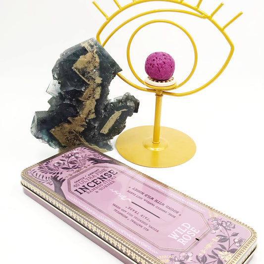 Wild Rose 40 Premium Incense Sticks & Burner Set