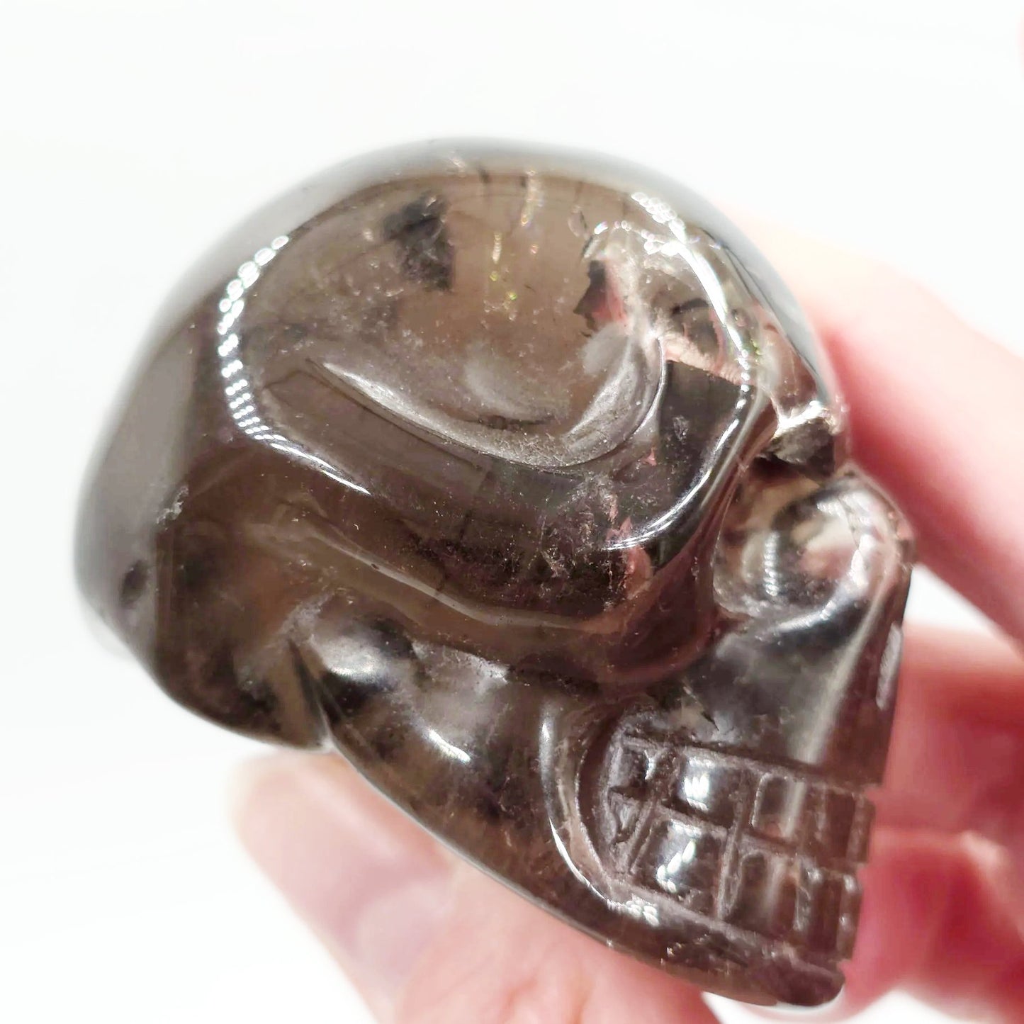 Smoky Quartz Skull Stone 2.3" 59mm - Elevated Metaphysical