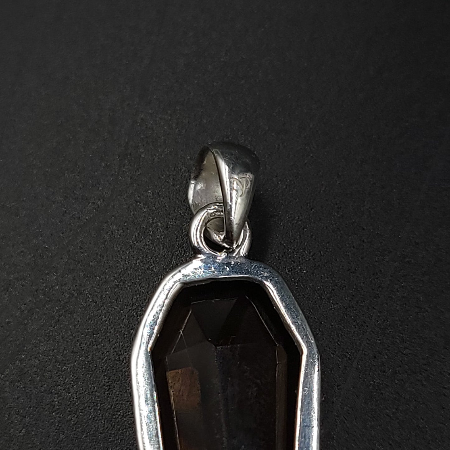 Smoky Quartz Coffin Pendant Sterling Silver Charm - Elevated Metaphysical
