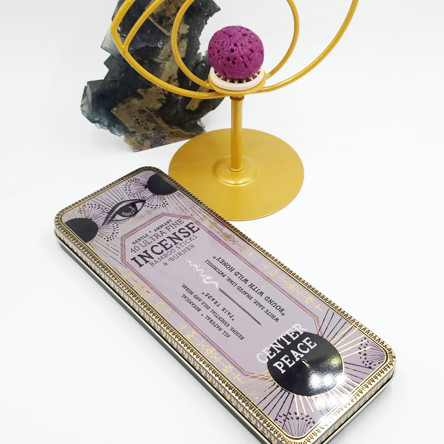 Center Peace 40 Premium Incense Sticks & Burner Set
