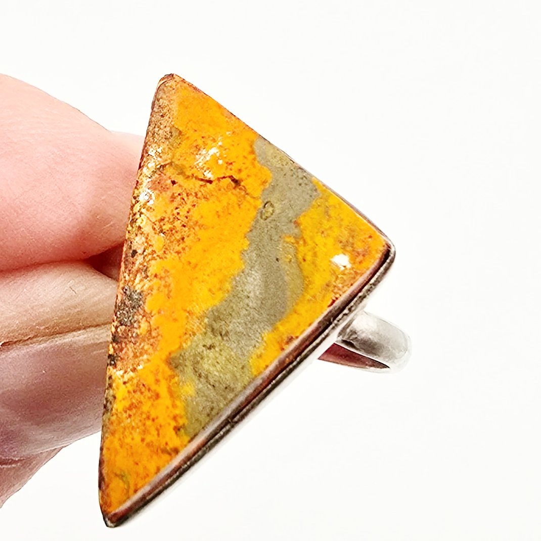 Bumblebee Jasper Ring Sterling Silver Size 8 - Elevated Metaphysical