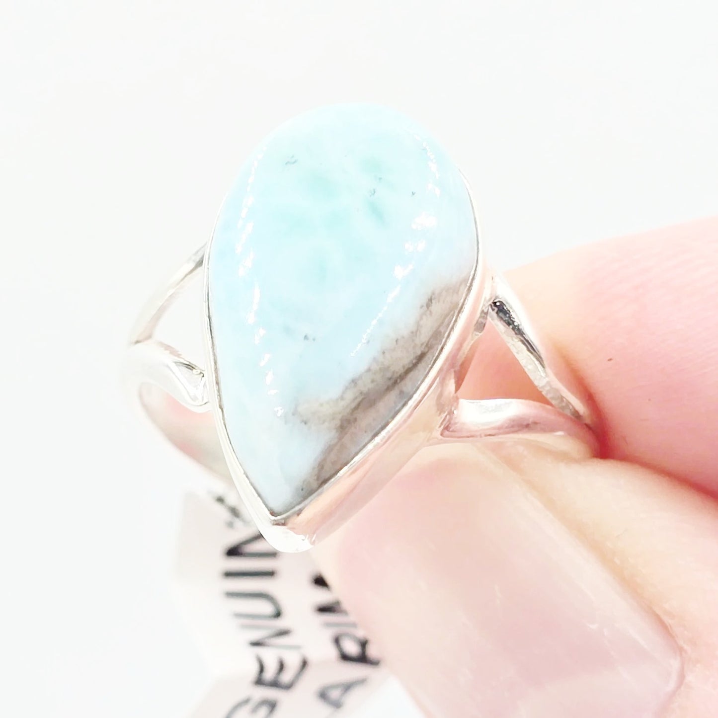 Larimar Ring Sterling Silver Size 9