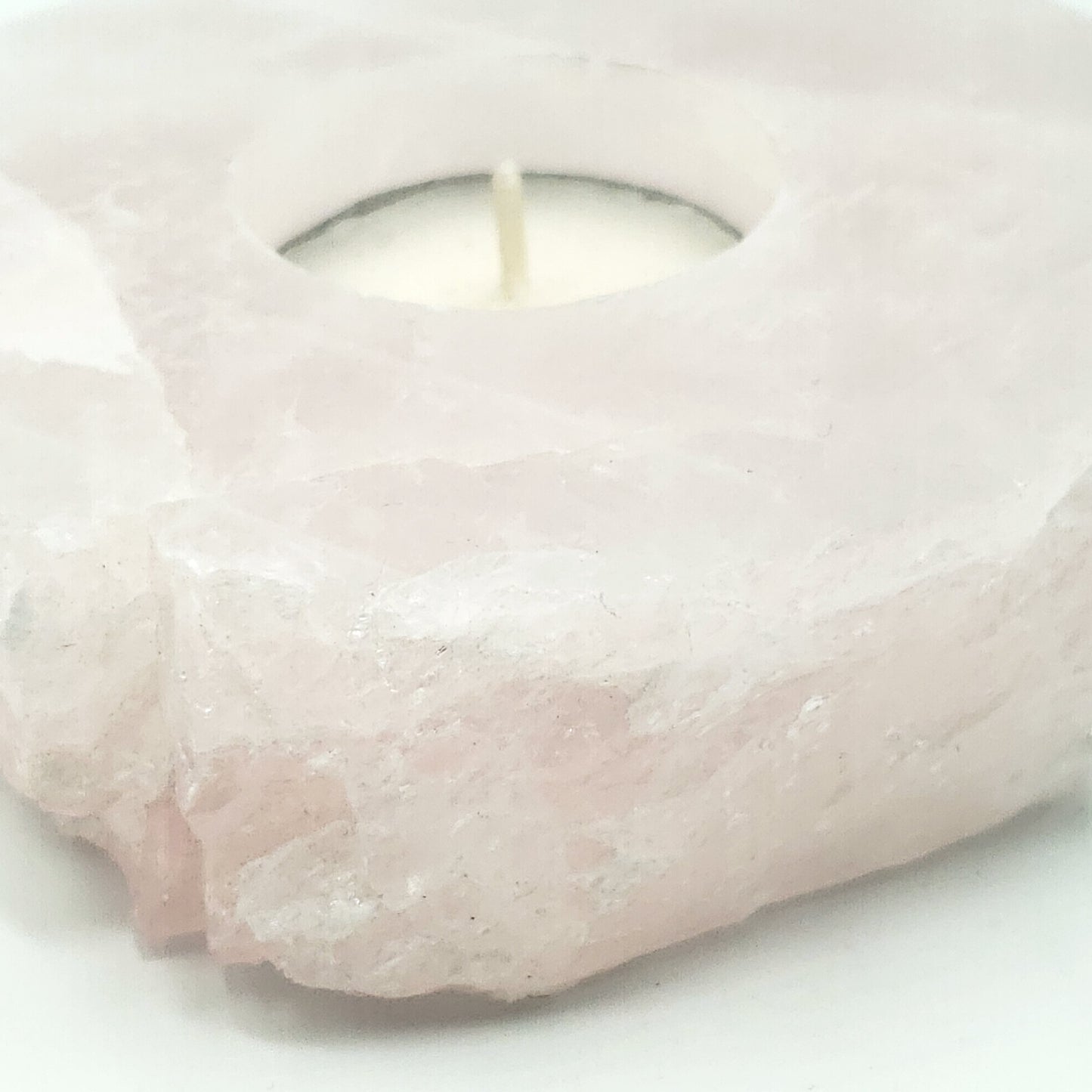 Rose Quartz Candle Holder Polished