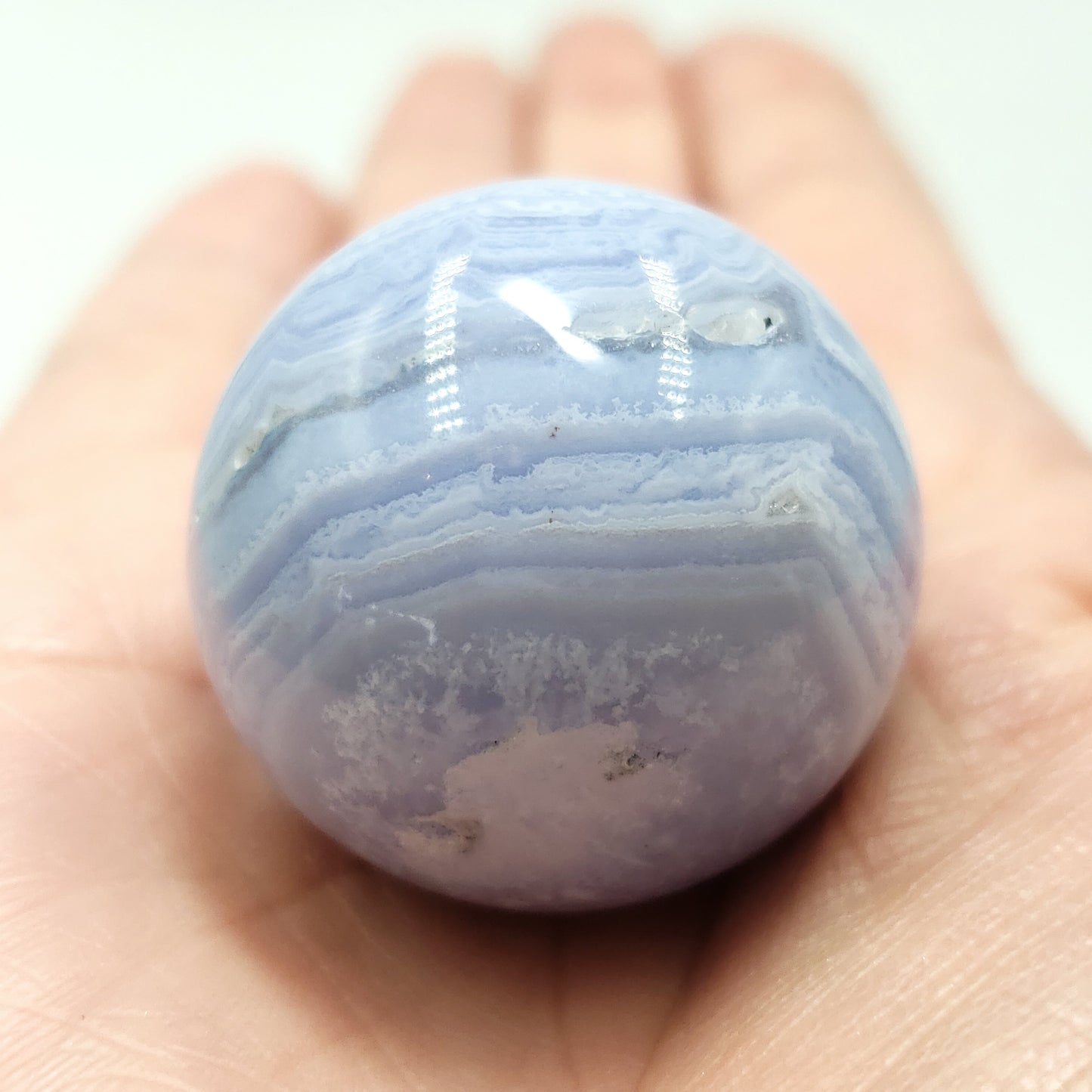 Blue Lace Agate Sphere 31.7 mm 43.5 g