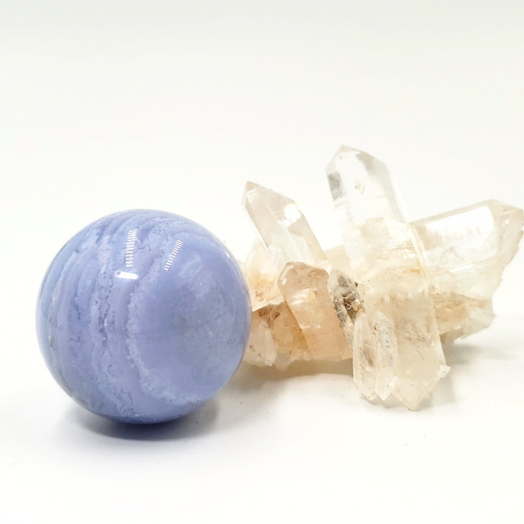 Blue Lace Agate Sphere 31.7 mm 43.5 g