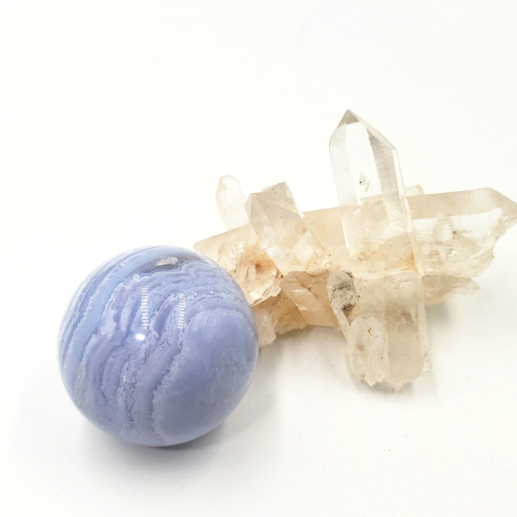 Blue Lace Agate Sphere 31.7 mm 43.5 g