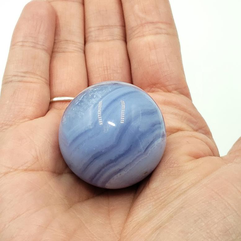 Blue Lace Agate Sphere 31.8 mm 44.0 g