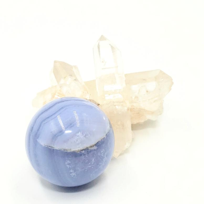 Blue Lace Agate Sphere 31.8 mm 44.0 g