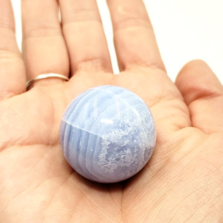 Blue Lace Agate Sphere 29.1 mm 33.5 g