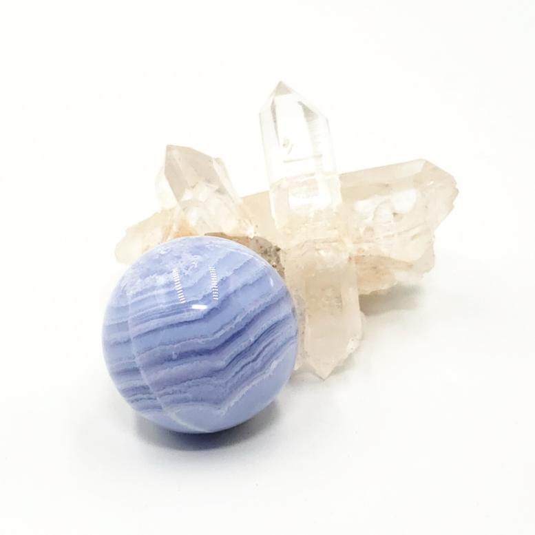 Blue Lace Agate Sphere 29.1 mm 33.5 g