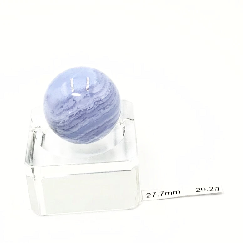 Blue Lace Agate Sphere 27.7 mm 29.2 g