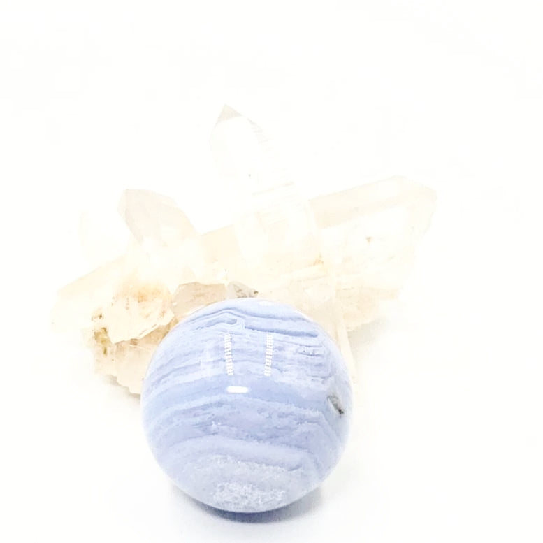 Blue Lace Agate Sphere 27.7 mm 29.2 g