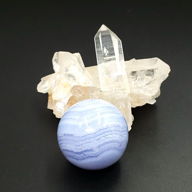 Blue Lace Agate Sphere 27.7 mm 29.2 g