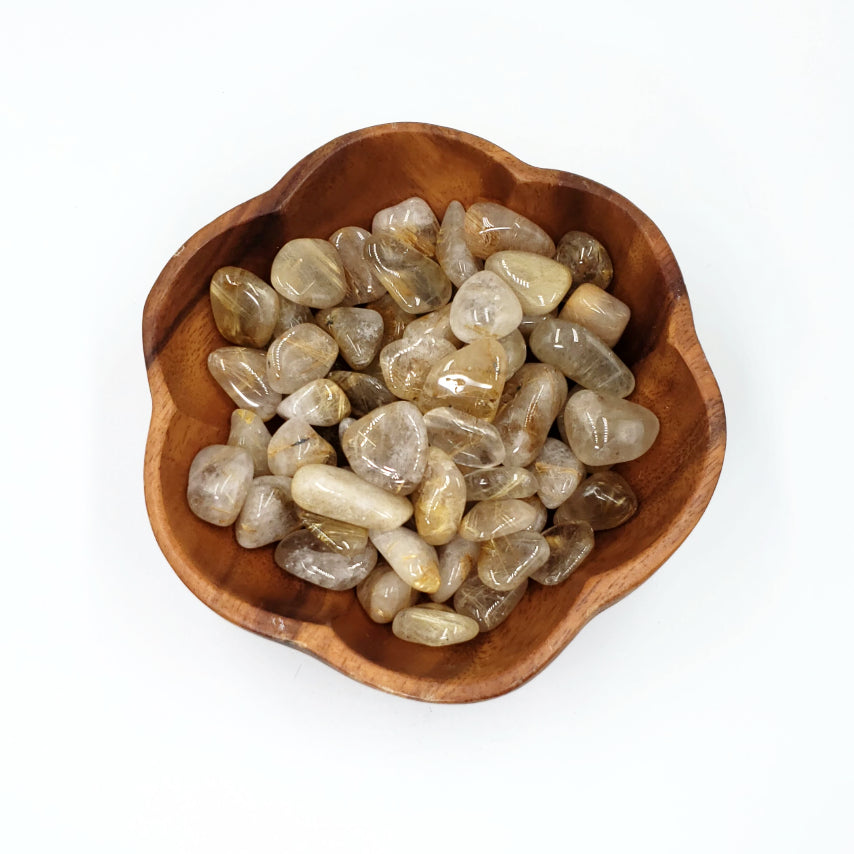 Rutilated Quartz Tumbled Stone - Tumbled Stones