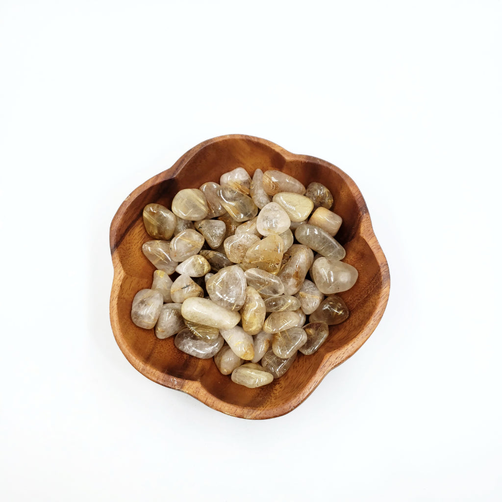 Rutilated Quartz Tumbled Stone - Tumbled Stones