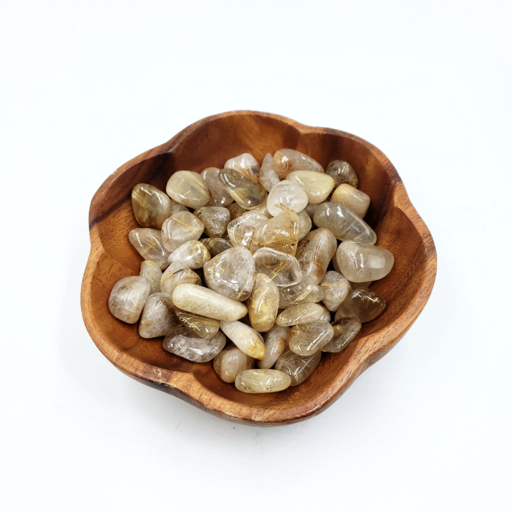 Rutilated Quartz Tumbled Stone - Tumbled Stones