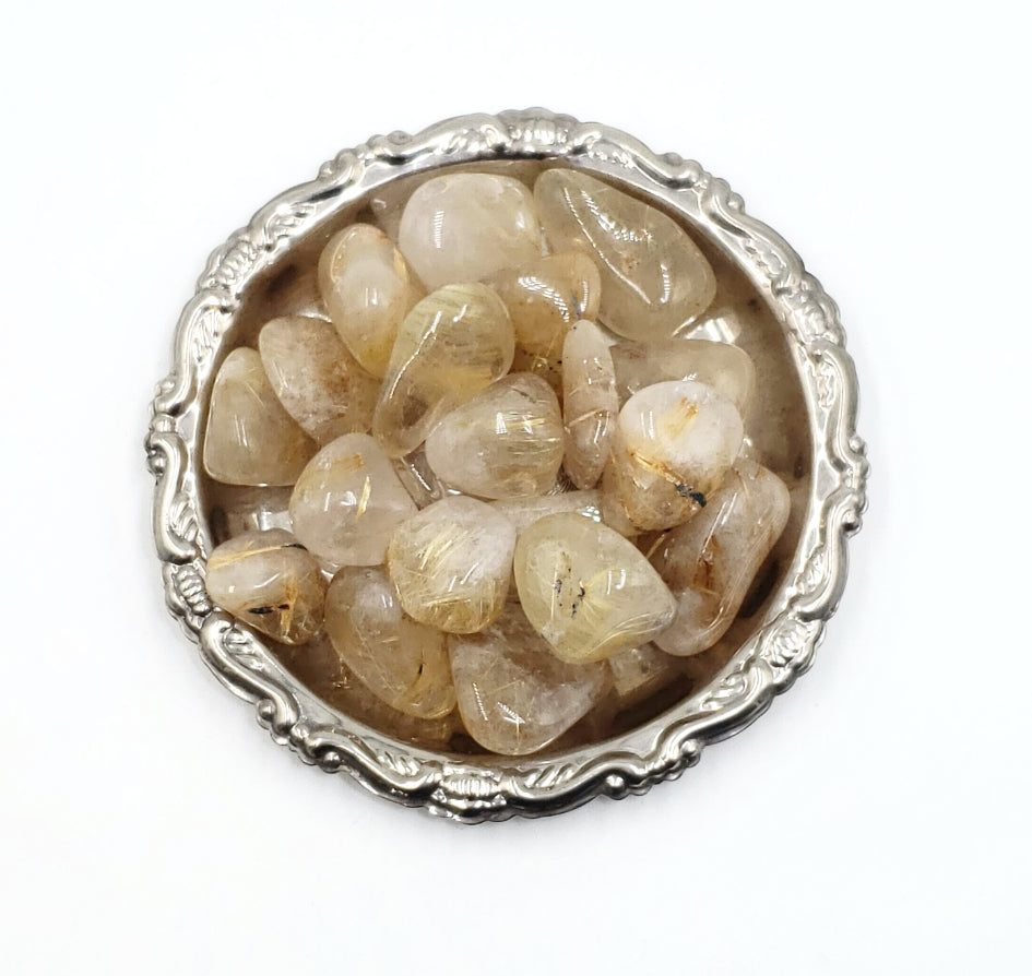 Rutilated Quartz Tumbled Stone - Tumbled Stones