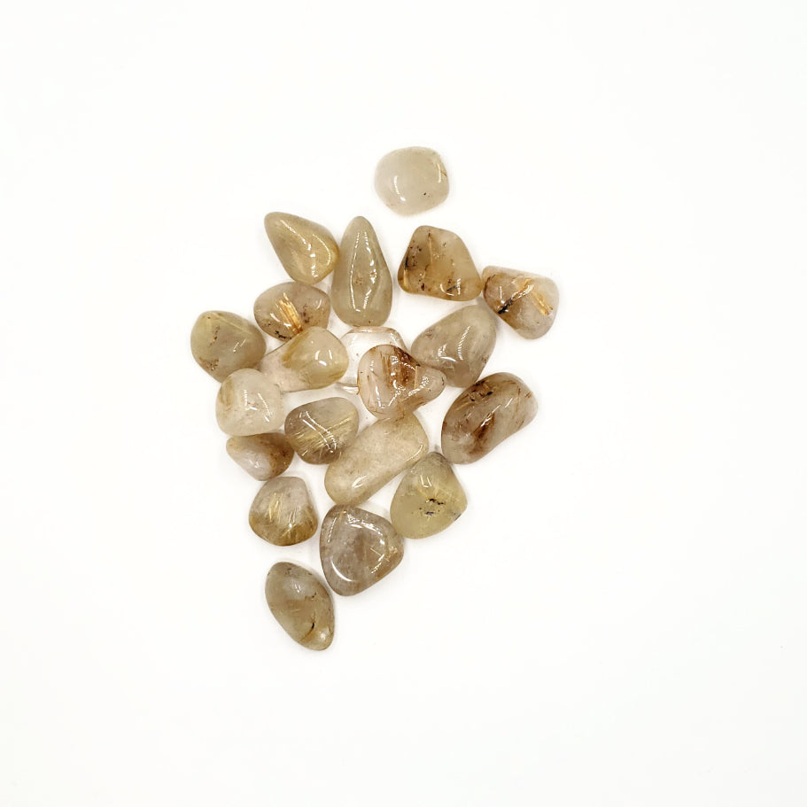 Rutilated Quartz Tumbled Stone - Tumbled Stones