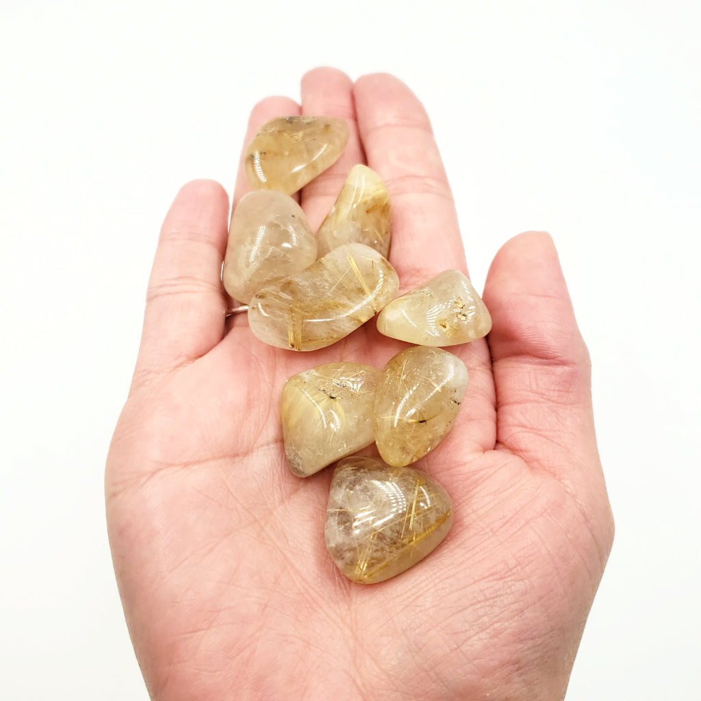 Rutilated Quartz Tumbled Stone - Tumbled Stones