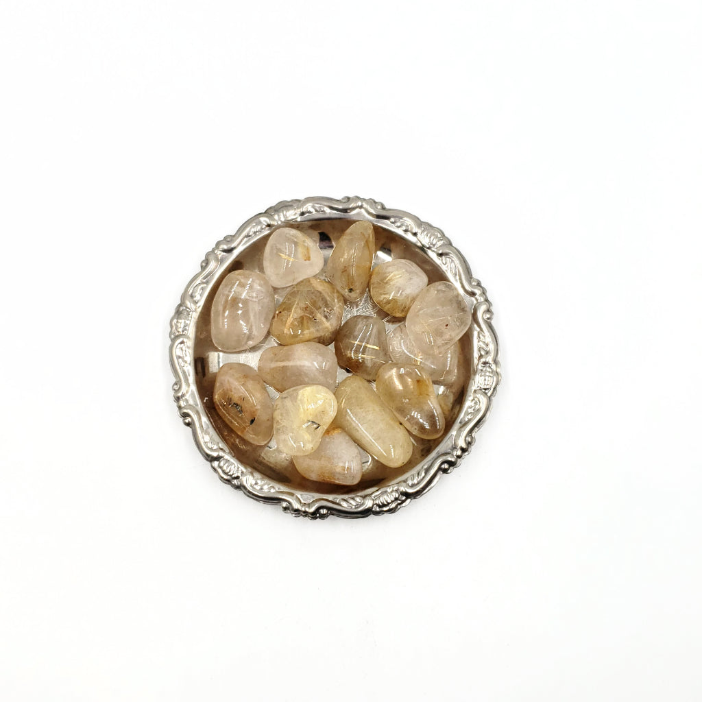 Rutilated Quartz Tumbled Stone - Tumbled Stones