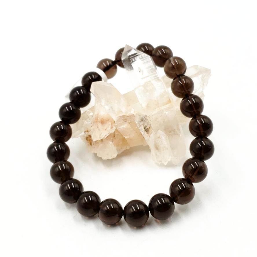 Smoky Quartz Bead Bracelet 8mm - Bracelet