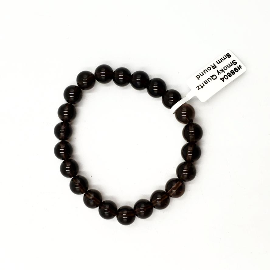 Smoky Quartz Bead Bracelet 8mm - Bracelet