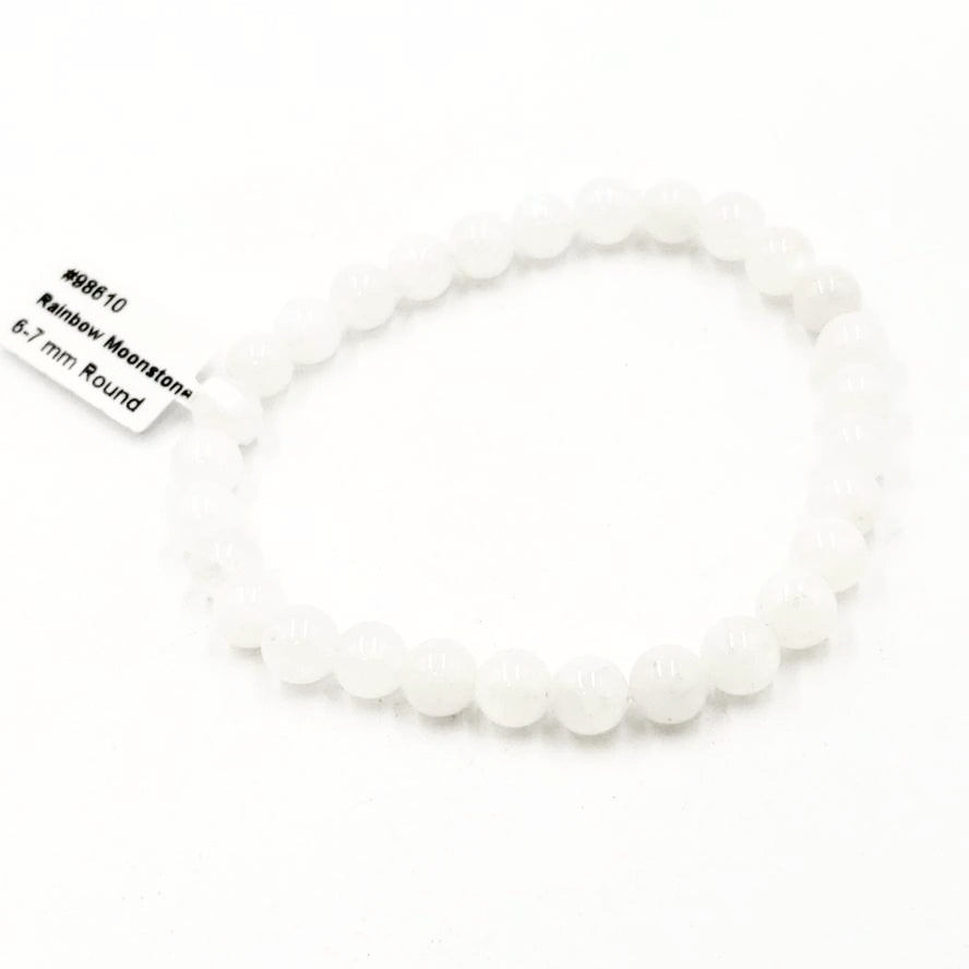 Rainbow Moonstone Bead Bracelet 6mm - Bracelet