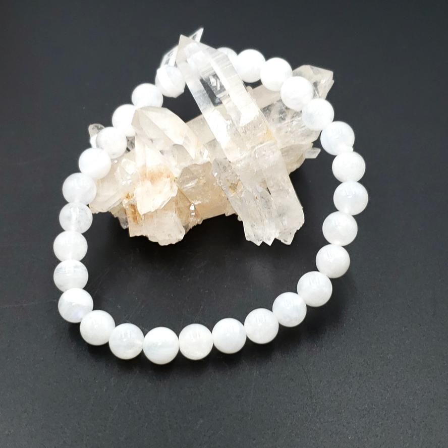 Rainbow Moonstone Bead Bracelet 6mm - Bracelet