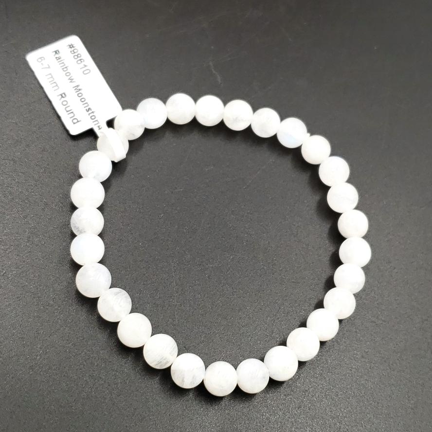 Rainbow Moonstone Bead Bracelet 6mm - Bracelet