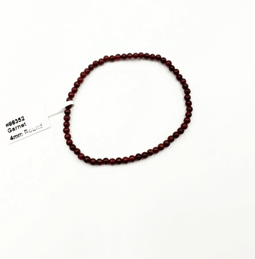 Garnet Bead Bracelet 4mm - Bracelet
