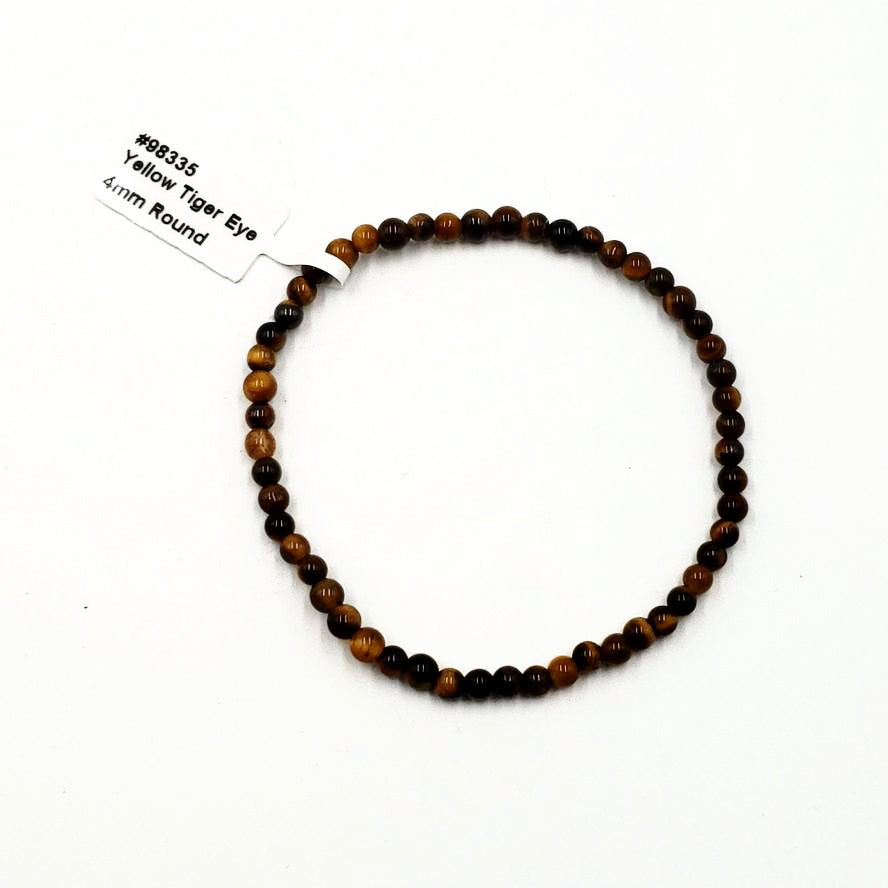 Tiger Eye Bead Bracelet 4mm - Bracelet