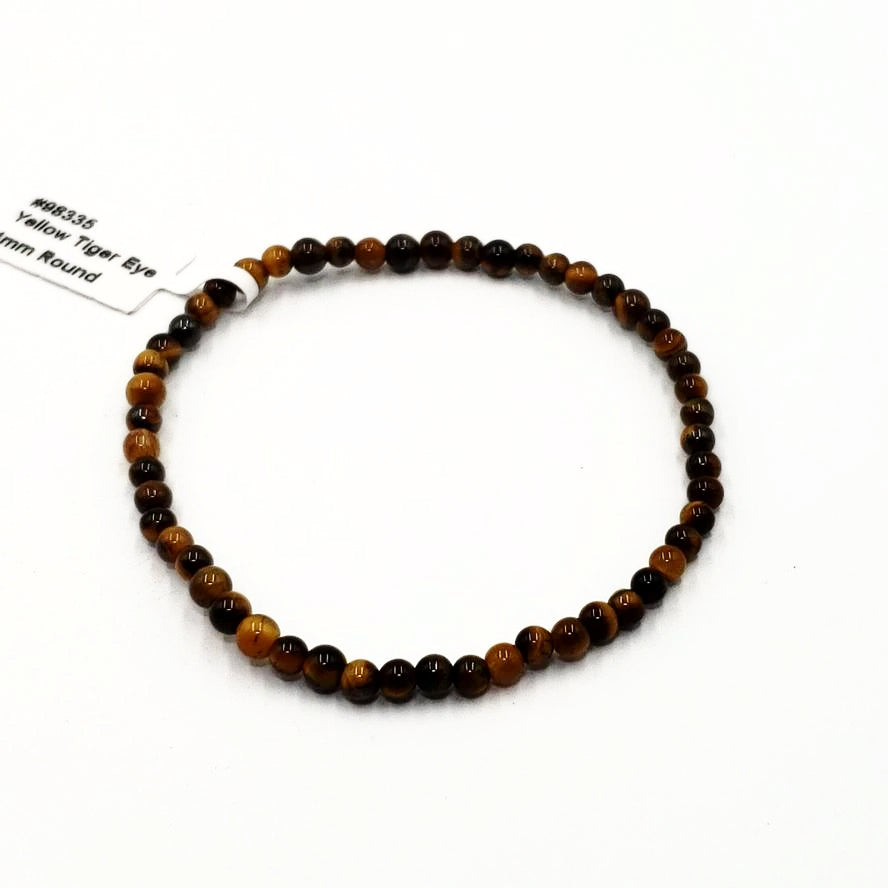 Tiger Eye Bead Bracelet 4mm - Bracelet