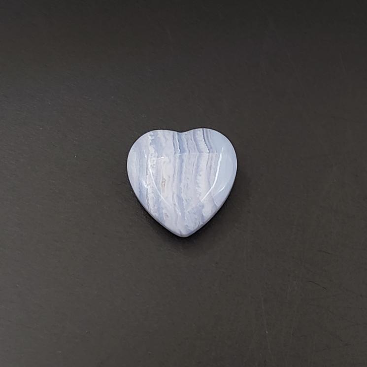 Blue Lace Agate Heart Stone - Elevated Metaphysical