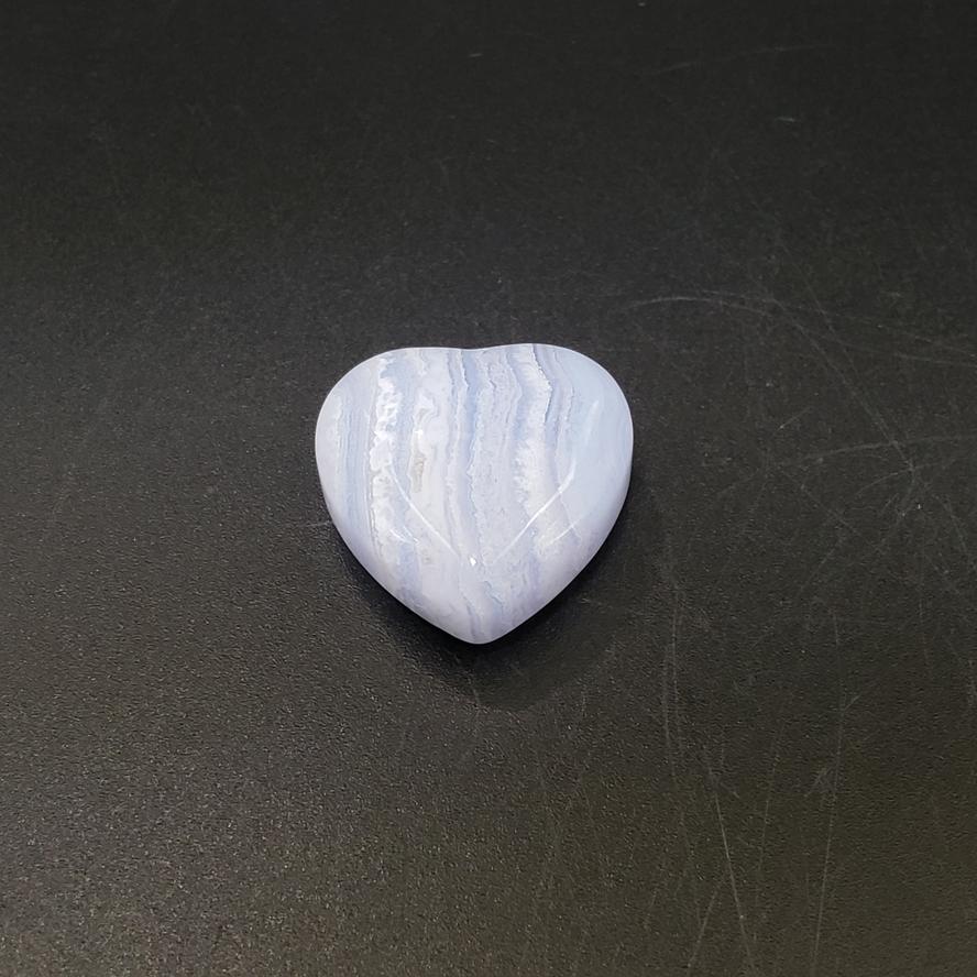 Blue Lace Agate Heart Stone - Elevated Metaphysical