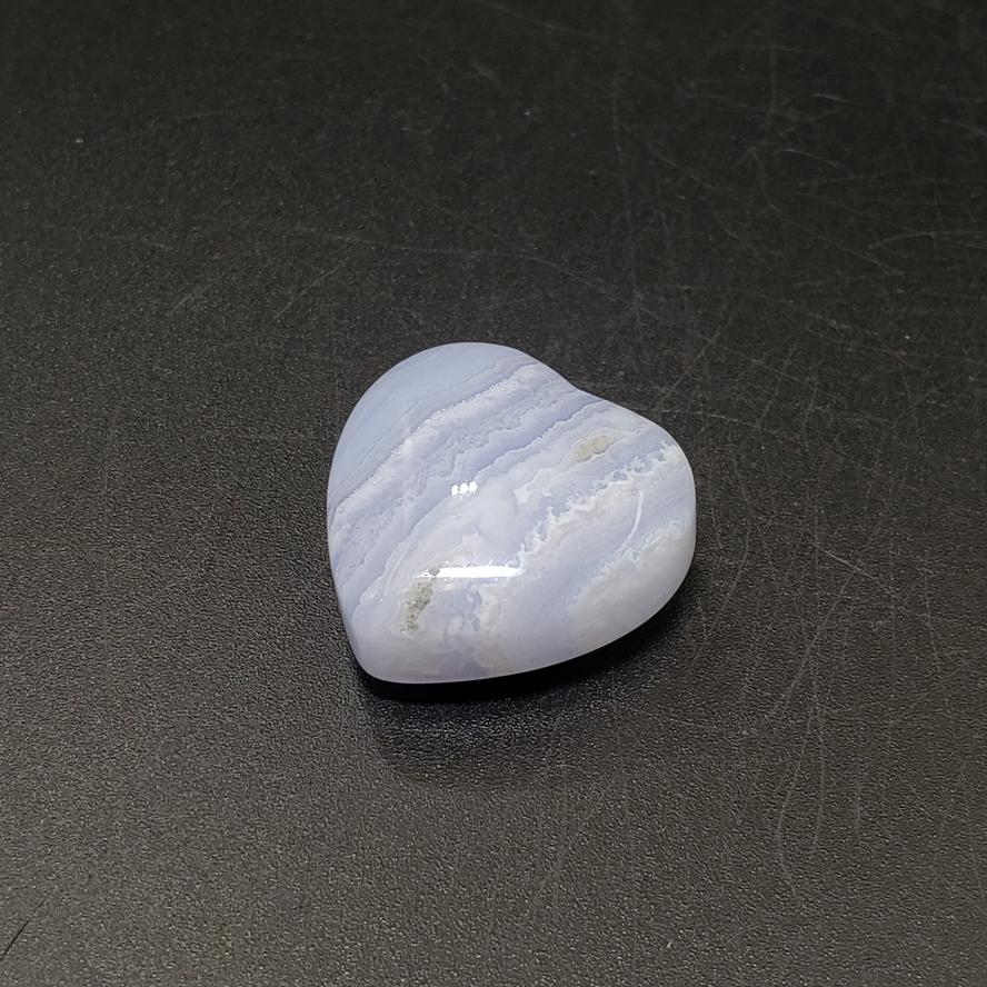 Blue Lace Agate Heart Stone - Elevated Metaphysical