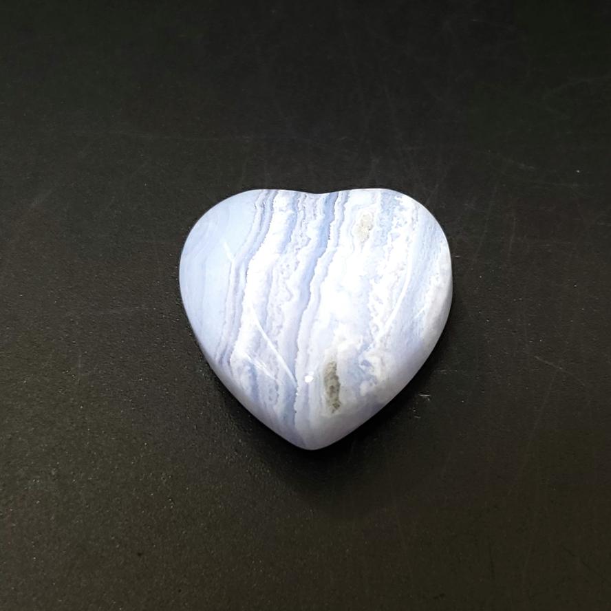 Blue Lace Agate Heart Stone - Elevated Metaphysical