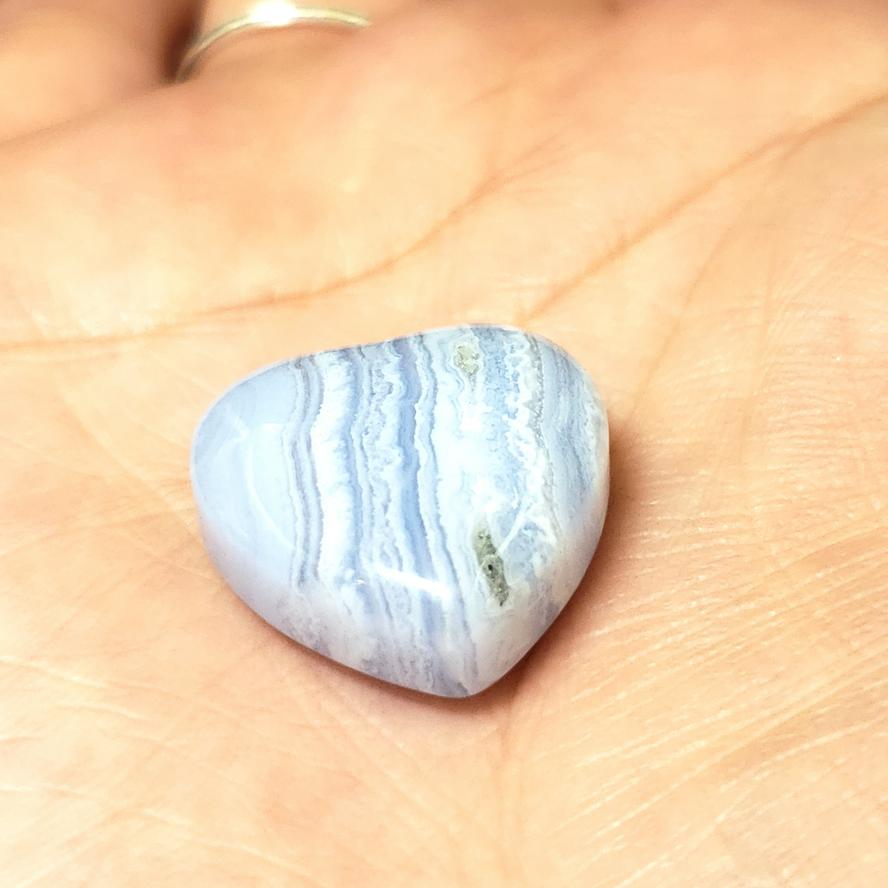 Blue Lace Agate Heart Stone - Elevated Metaphysical