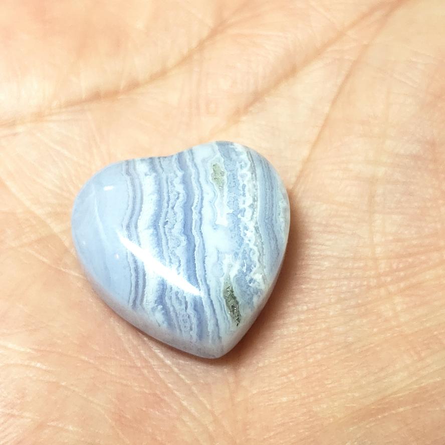 Blue Lace Agate Heart Stone - Elevated Metaphysical