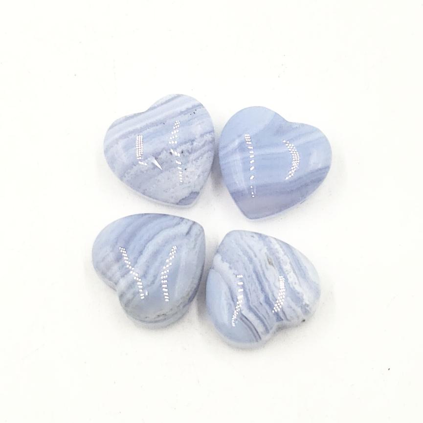Blue Lace Agate Heart Stone - Elevated Metaphysical