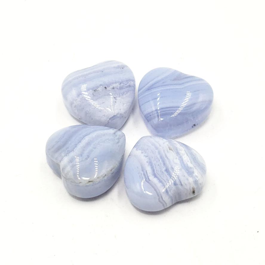 Blue Lace Agate Heart Stone - Elevated Metaphysical