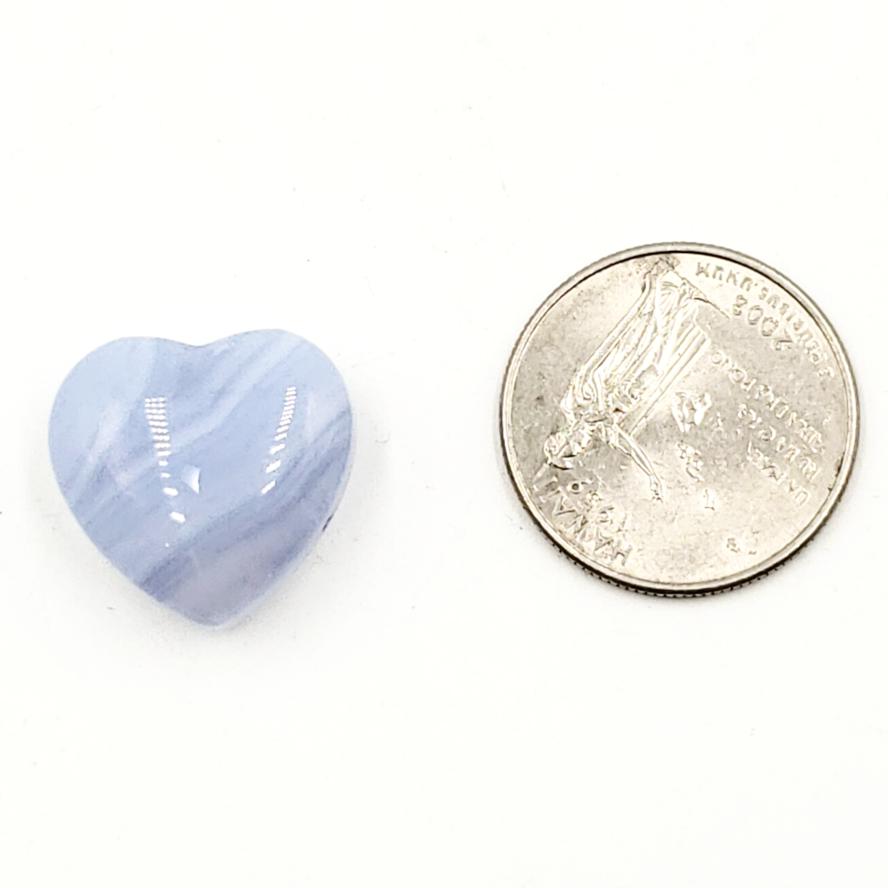 Blue Lace Agate Heart Stone - Elevated Metaphysical