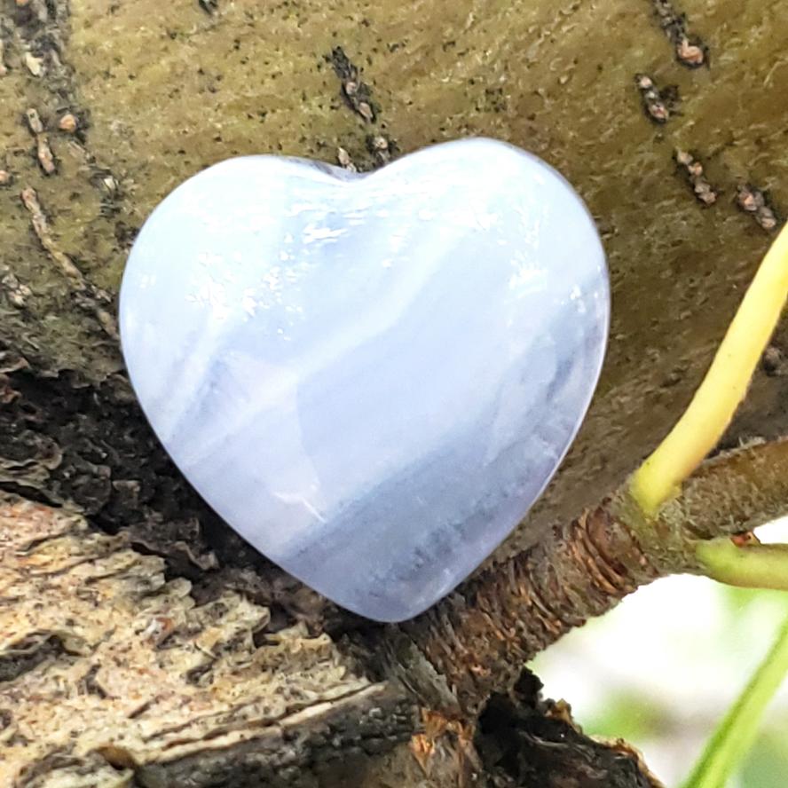 Blue Lace Agate Heart Stone - Elevated Metaphysical