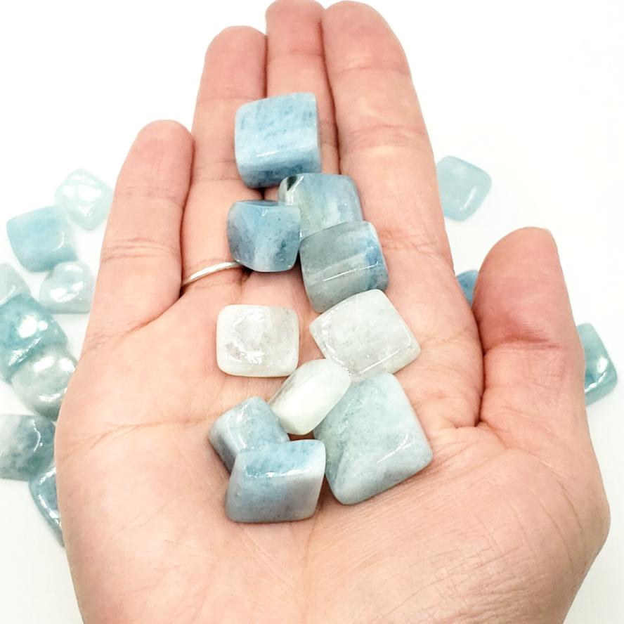 Aquamarine Tumbled Stone Small - Tumbled Stones