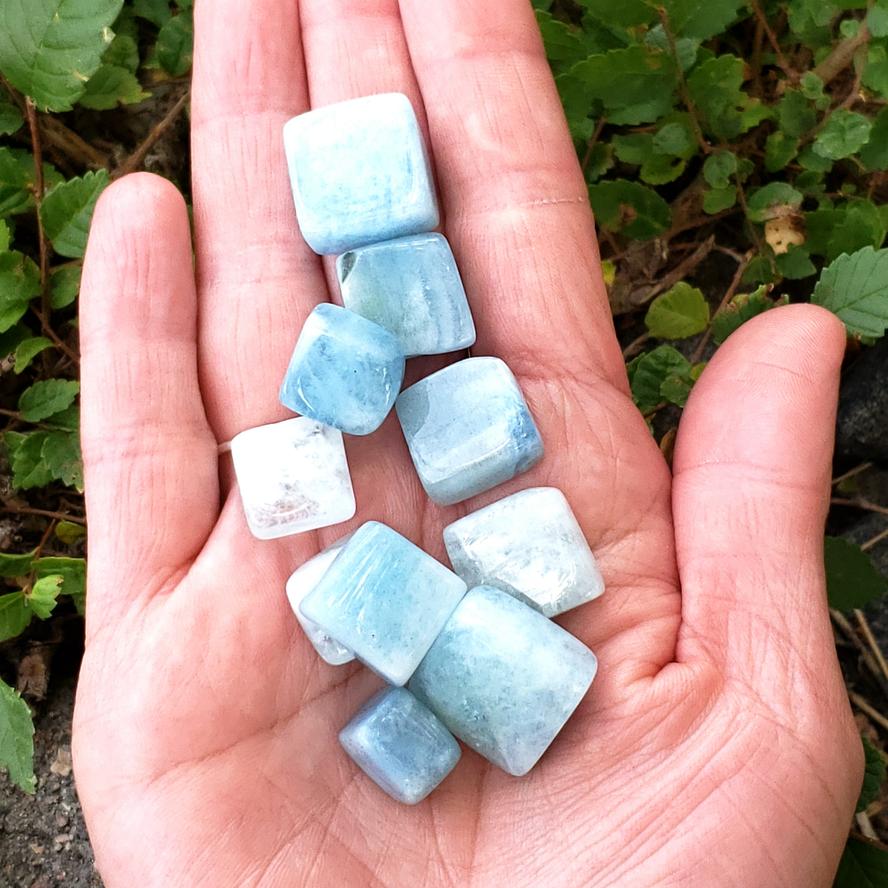 Aquamarine Tumbled Stone Small - Tumbled Stones