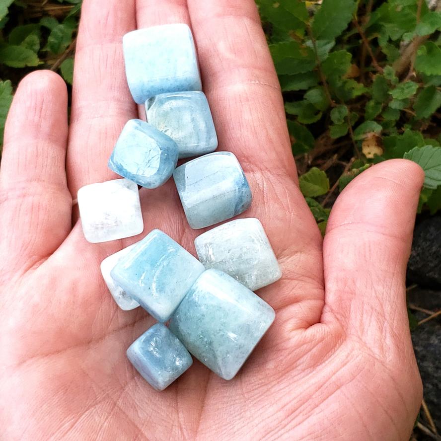 Aquamarine Tumbled Stone Small - Tumbled Stones